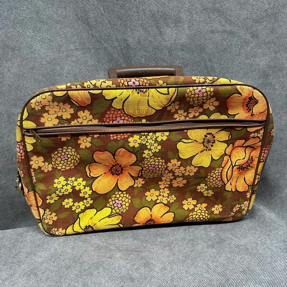 Vintage 1960s mod floral suitcase - Picture 1 of 6